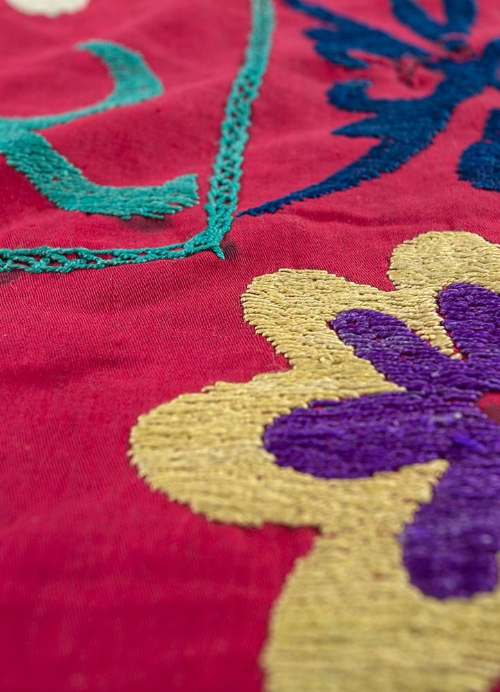 jean red and orange cotton hand loom Home Textile - CloseUp