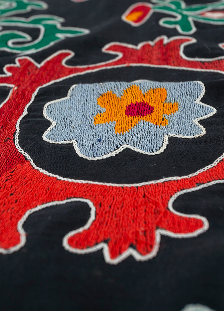 jean grey and black cotton hand loom Home Textile - CloseUp