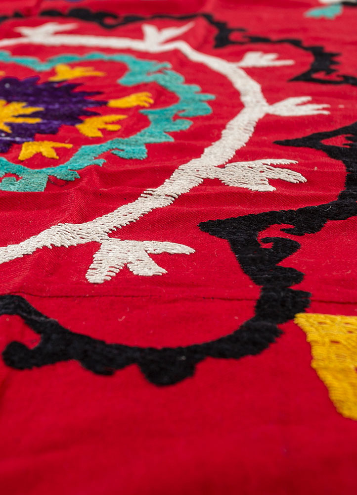 jean red and orange cotton hand loom Home Textile - CloseUp