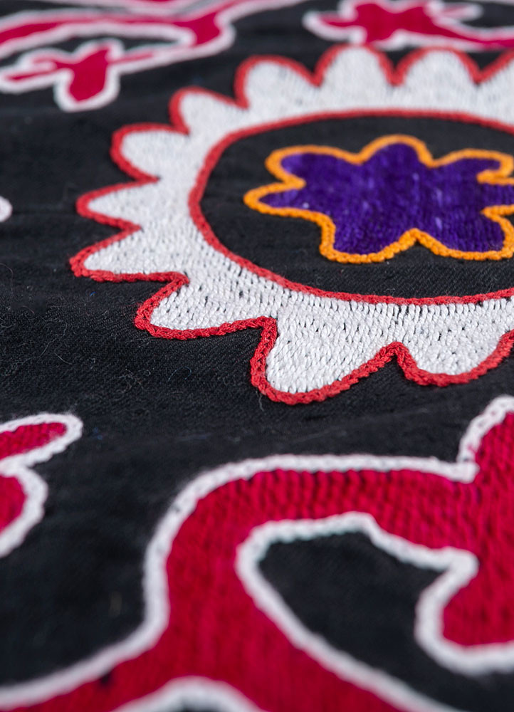 jean grey and black cotton hand loom Home Textile - CloseUp