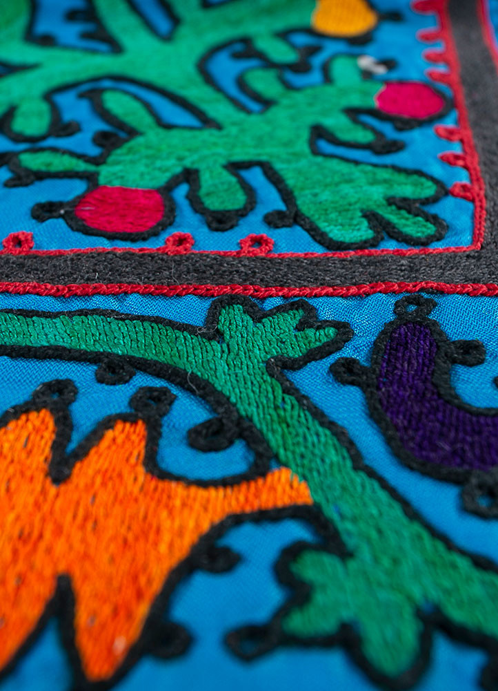 jean blue cotton hand loom Home Textile - CloseUp