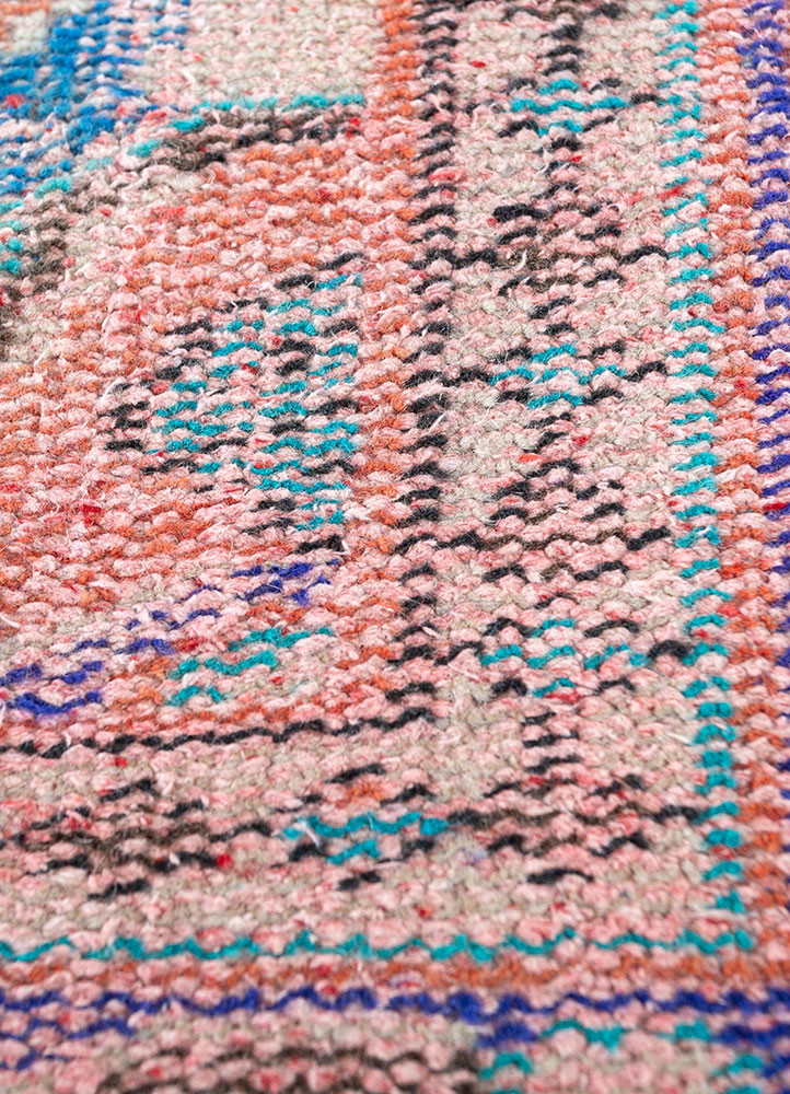 vintage red and orange wool hand knotted Rug - CloseUp vintage red and orange wool hand knotted Rug - CloseUp