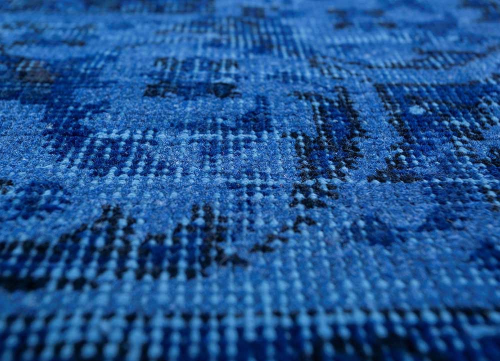 lacuna blue wool hand knotted Rug - CloseUp lacuna blue wool hand knotted Rug - CloseUp