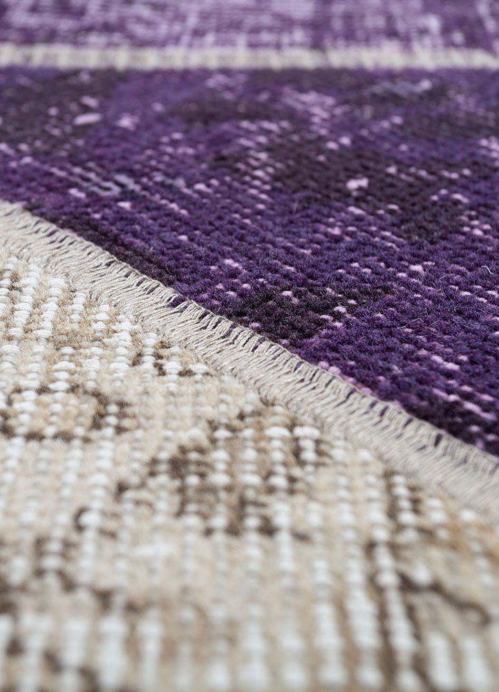 provenance beige and brown wool hand knotted Rug - CloseUp provenance beige and brown wool hand knotted Rug - CloseUp