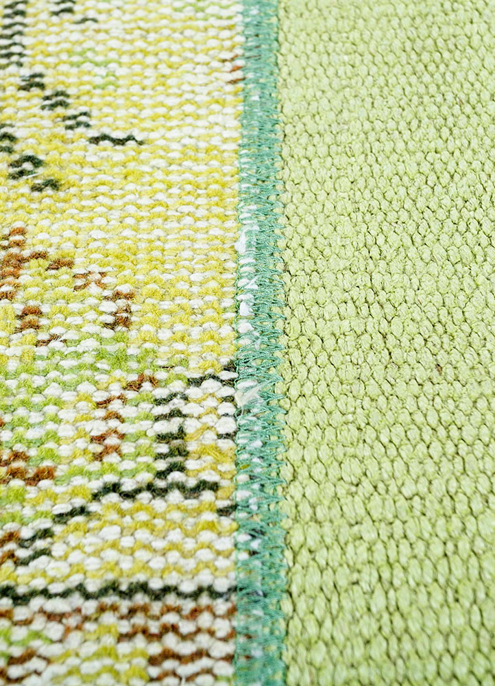 provenance green wool hand knotted Rug - CloseUp provenance green wool hand knotted Rug - CloseUp