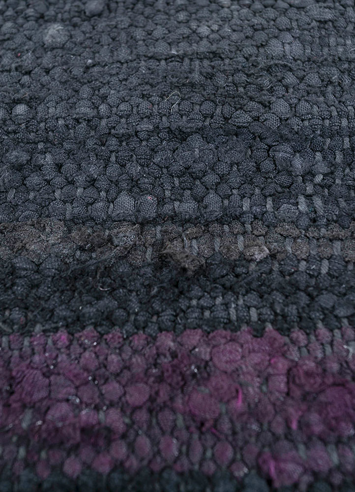 provenance grey and black wool hand knotted Rug - CloseUp