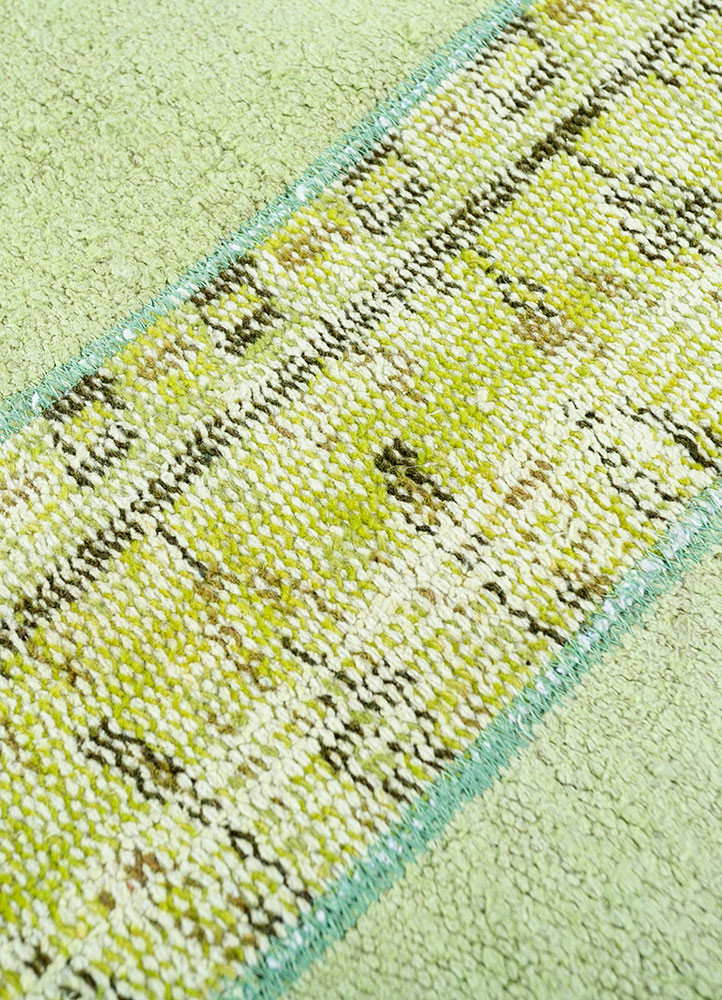 provenance green wool hand knotted Rug - CloseUp provenance green wool hand knotted Rug - CloseUp