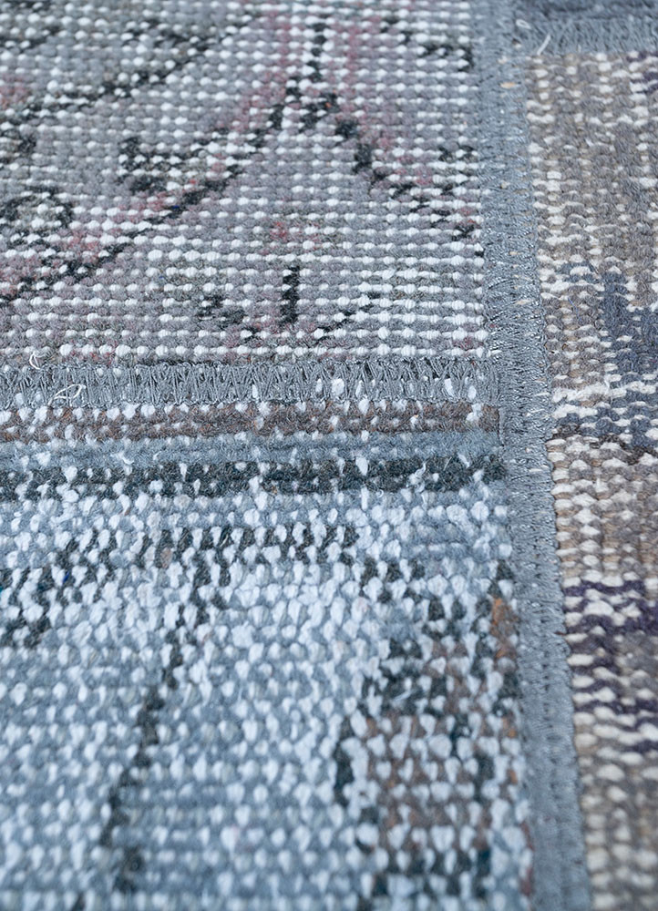 provenance grey and black wool hand knotted Rug - CloseUp provenance grey and black wool hand knotted Rug - CloseUp