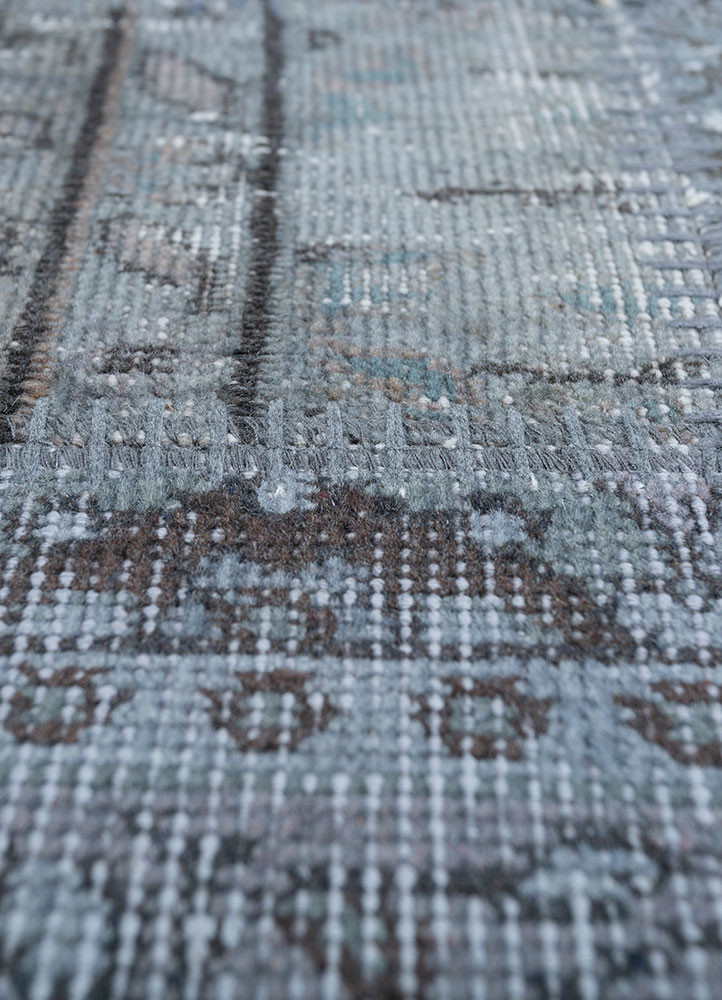 provenance grey and black wool hand knotted Rug - CloseUp provenance grey and black wool hand knotted Rug - CloseUp