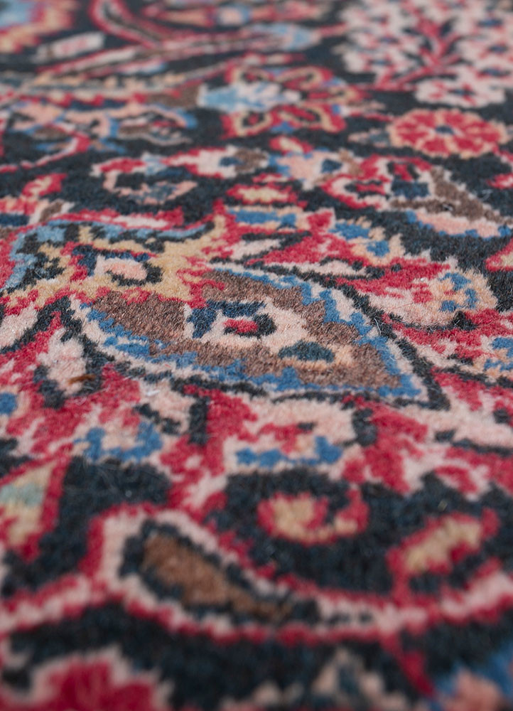 aalam red and orange wool hand knotted Rug - CloseUp aalam red and orange wool hand knotted Rug - CloseUp