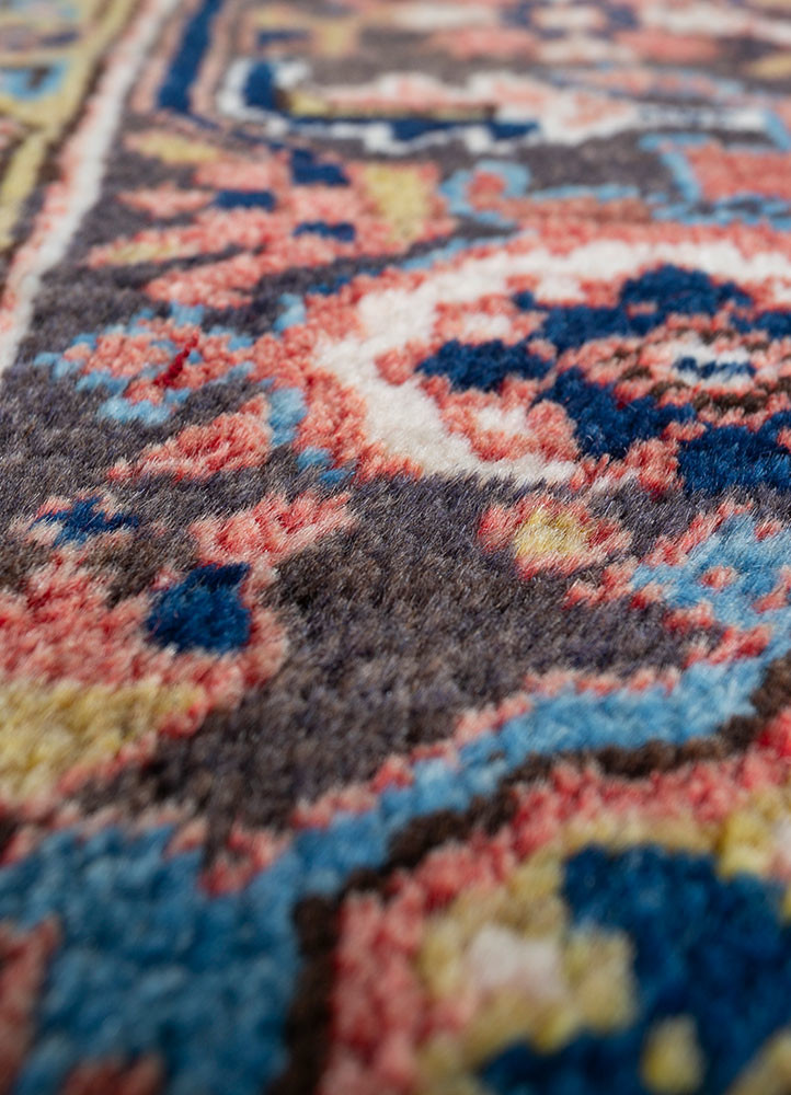 aalam red and orange wool hand knotted Rug - CloseUp aalam red and orange wool hand knotted Rug - CloseUp
