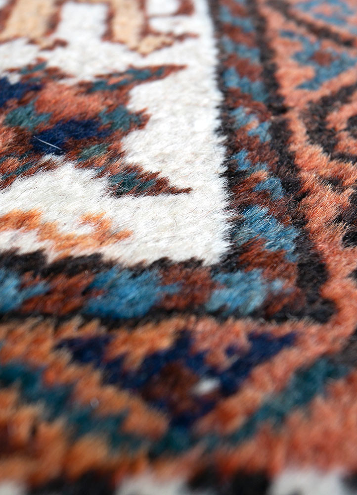 nuray red and orange wool hand knotted Rug - CloseUp nuray red and orange wool hand knotted Rug - CloseUp