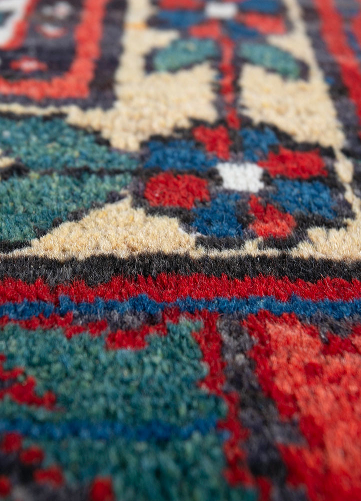 aalam red and orange wool hand knotted Rug - CloseUp aalam red and orange wool hand knotted Rug - CloseUp