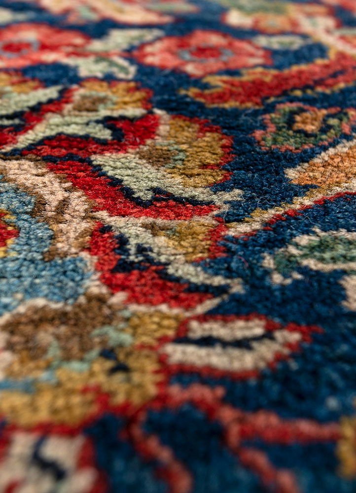 aalam red and orange wool hand knotted Rug - CloseUp aalam red and orange wool hand knotted Rug - CloseUp