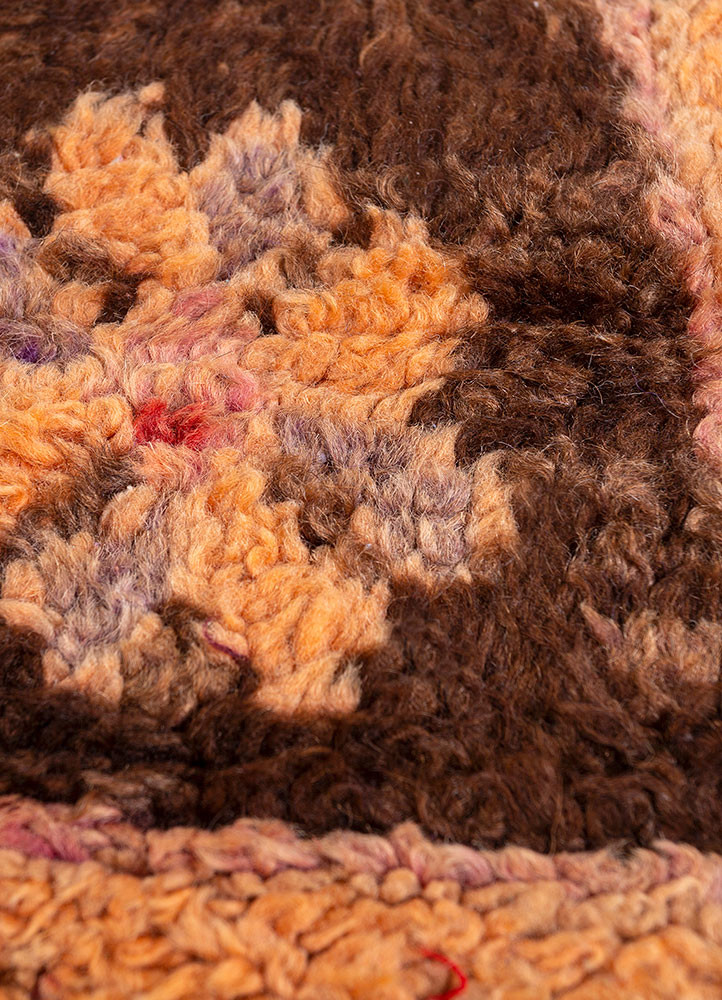 nuray beige and brown wool hand knotted Rug - CloseUp