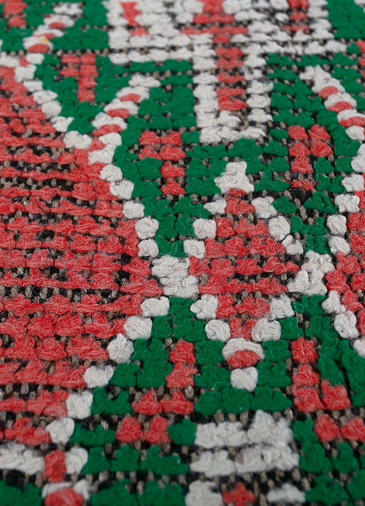 nuray red and orange wool hand knotted Rug - CloseUp nuray red and orange wool hand knotted Rug - CloseUp