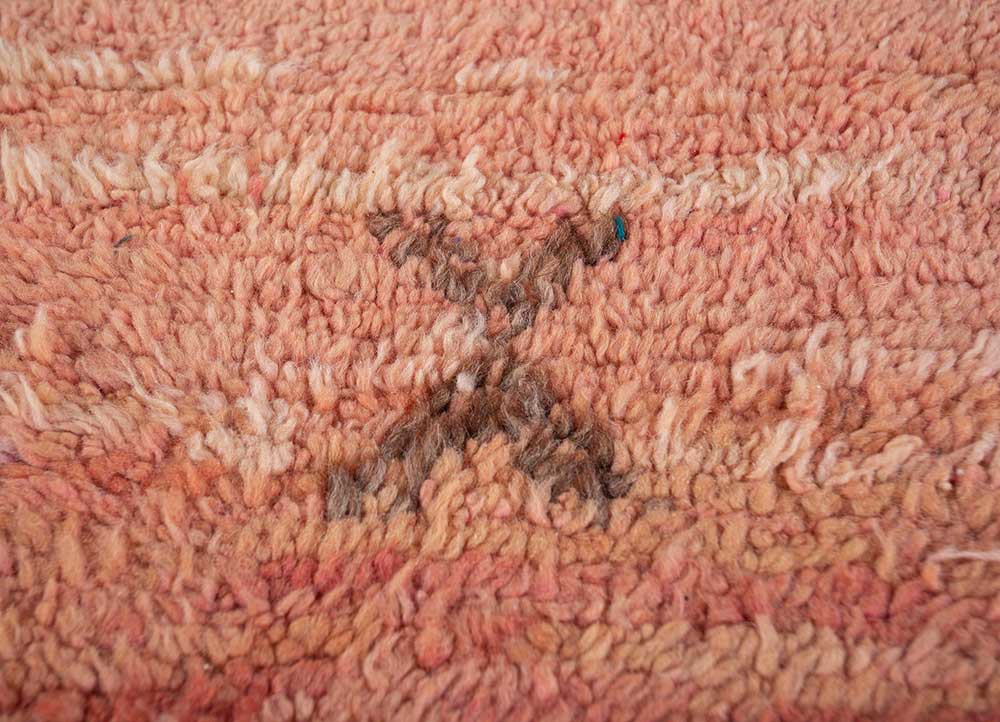 nuray red and orange wool hand knotted Rug - CloseUp