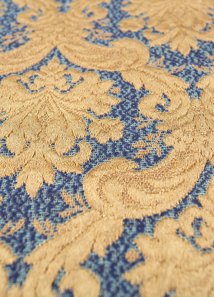 bespoke sile blue polyester hand loom Home Textile - CloseUp
