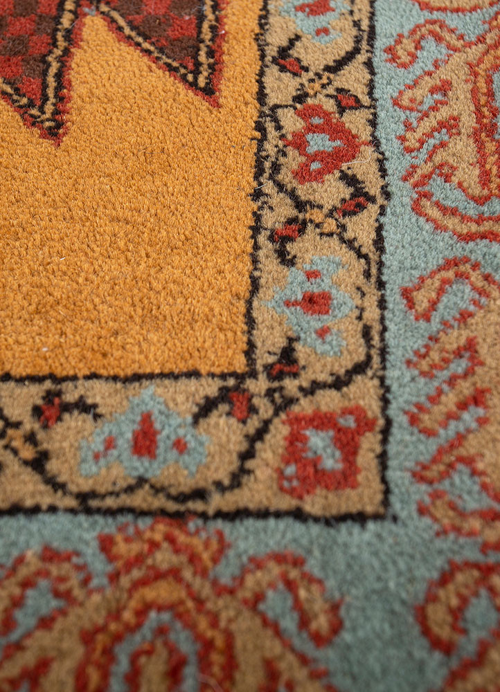 kiaan blue wool hand knotted Rug - CloseUp kiaan blue wool hand knotted Rug - CloseUp