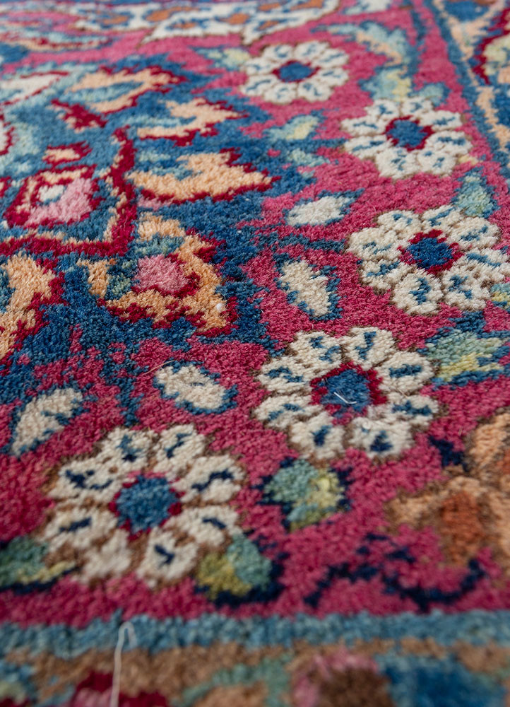 aalam blue wool hand knotted Rug - CloseUp aalam blue wool hand knotted Rug - CloseUp