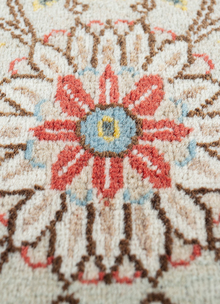 aalam red and orange wool hand knotted Rug - CloseUp aalam red and orange wool hand knotted Rug - CloseUp