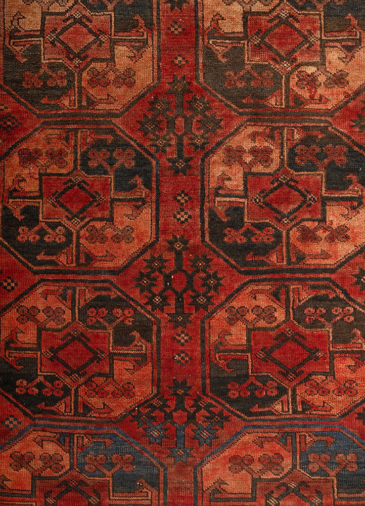 kiaan red and orange wool hand knotted Rug - CloseUp kiaan red and orange wool hand knotted Rug - CloseUp