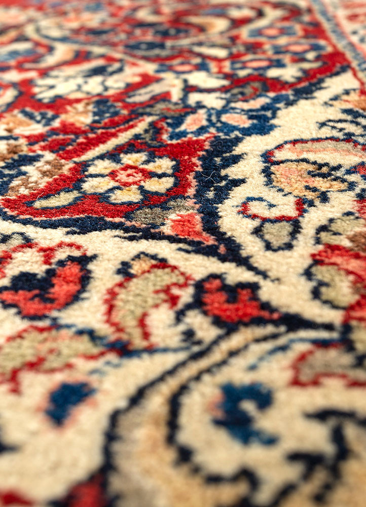 aalam red and orange wool hand knotted Rug - CloseUp aalam red and orange wool hand knotted Rug - CloseUp