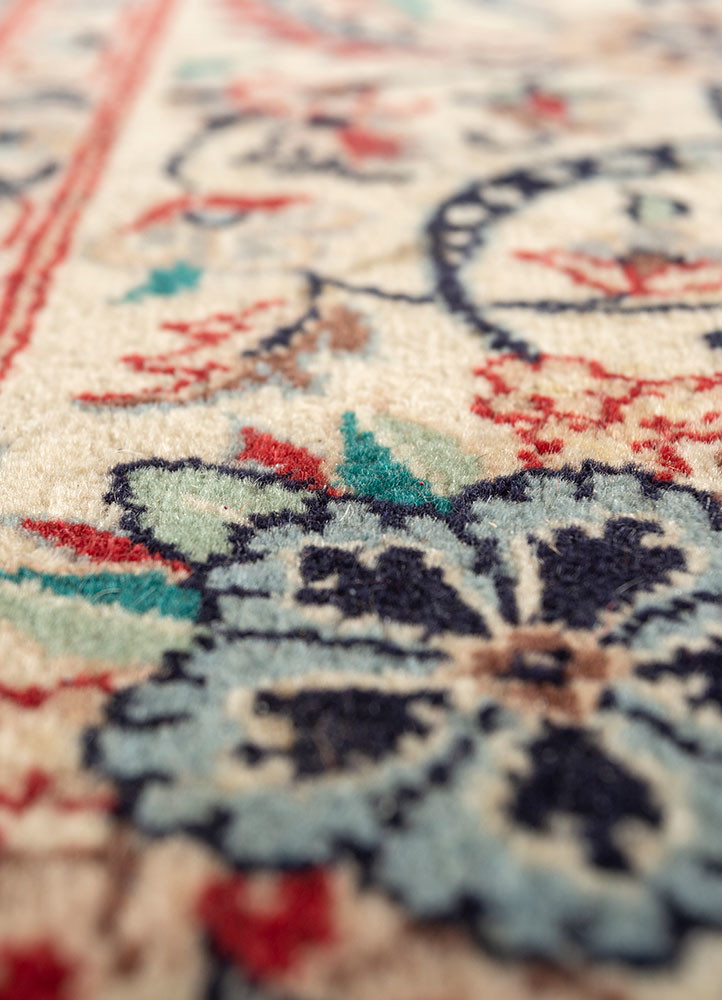 aalam blue wool hand knotted Rug - CloseUp aalam blue wool hand knotted Rug - CloseUp