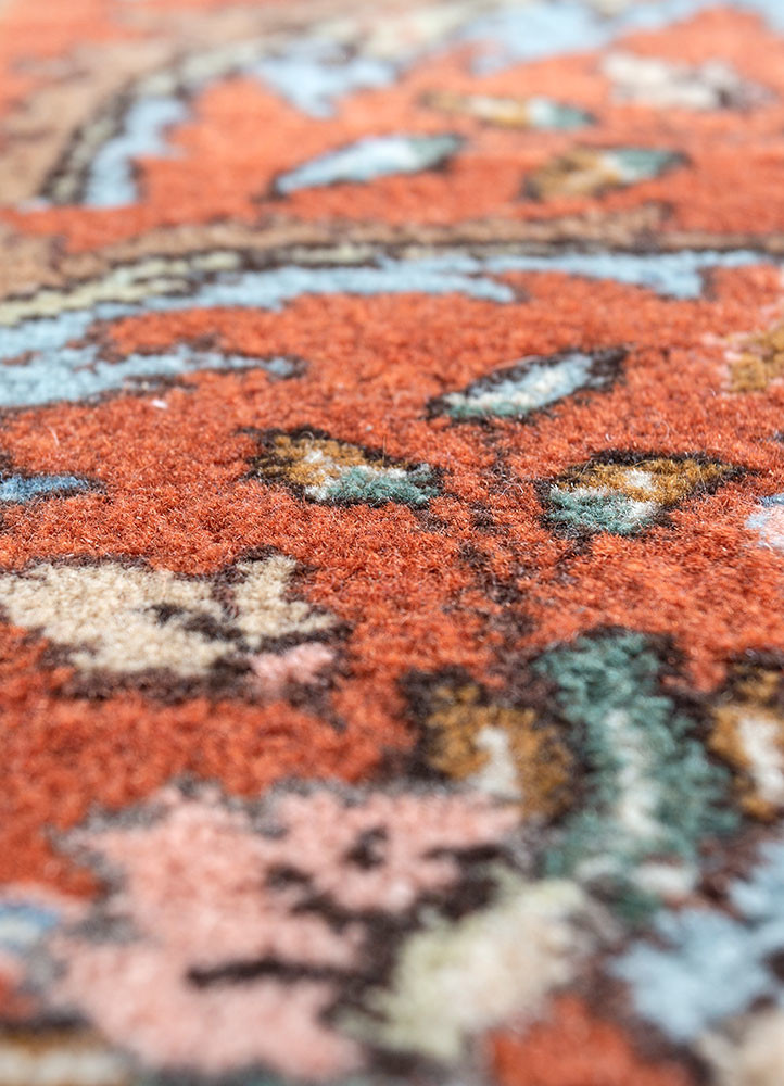 aalam blue wool hand knotted Rug - CloseUp aalam blue wool hand knotted Rug - CloseUp