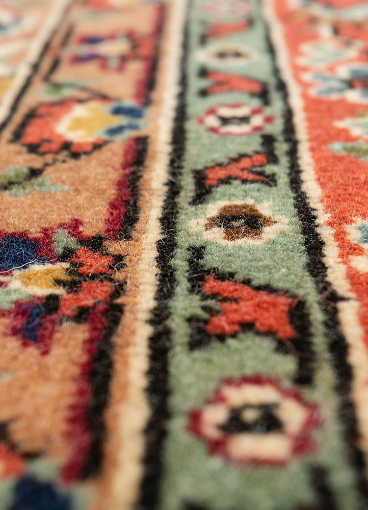aalam blue wool hand knotted Rug - CloseUp aalam blue wool hand knotted Rug - CloseUp