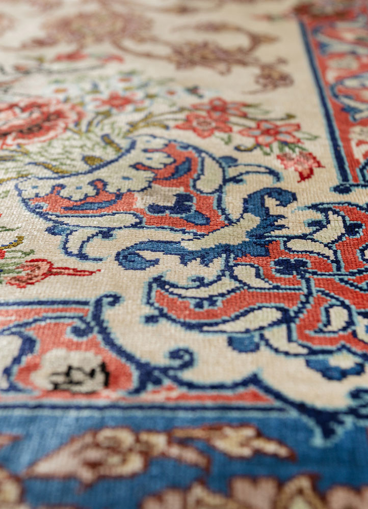 gulmarg gold silk hand knotted Rug - CloseUp gulmarg gold silk hand knotted Rug - CloseUp