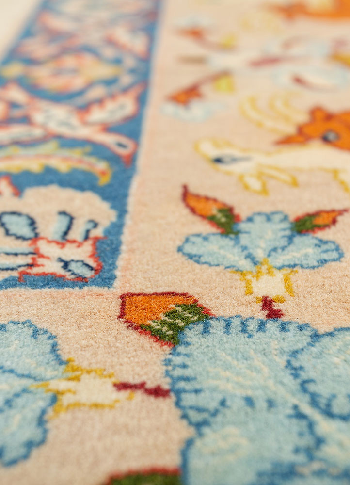 aalam ivory wool hand knotted Rug - CloseUp aalam ivory wool hand knotted Rug - CloseUp
