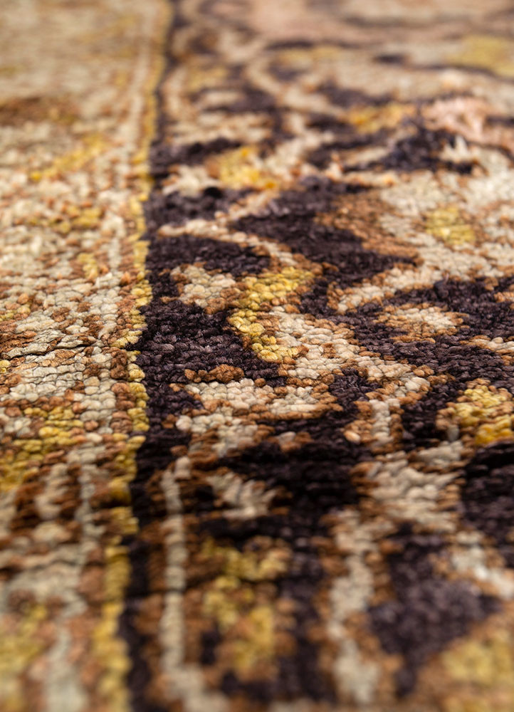 aalam gold wool hand knotted Rug - CloseUp aalam gold wool hand knotted Rug - CloseUp