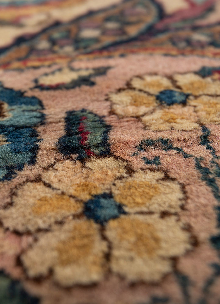 aalam red and orange wool hand knotted Rug - CloseUp aalam red and orange wool hand knotted Rug - CloseUp