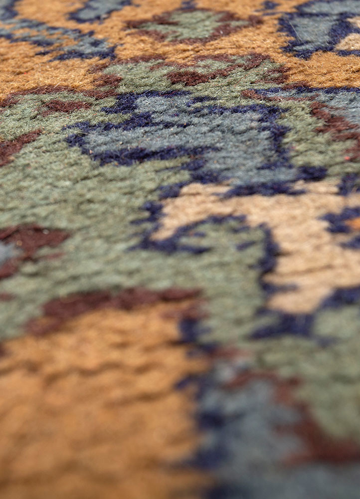 aalam grey and black wool hand knotted Rug - CloseUp