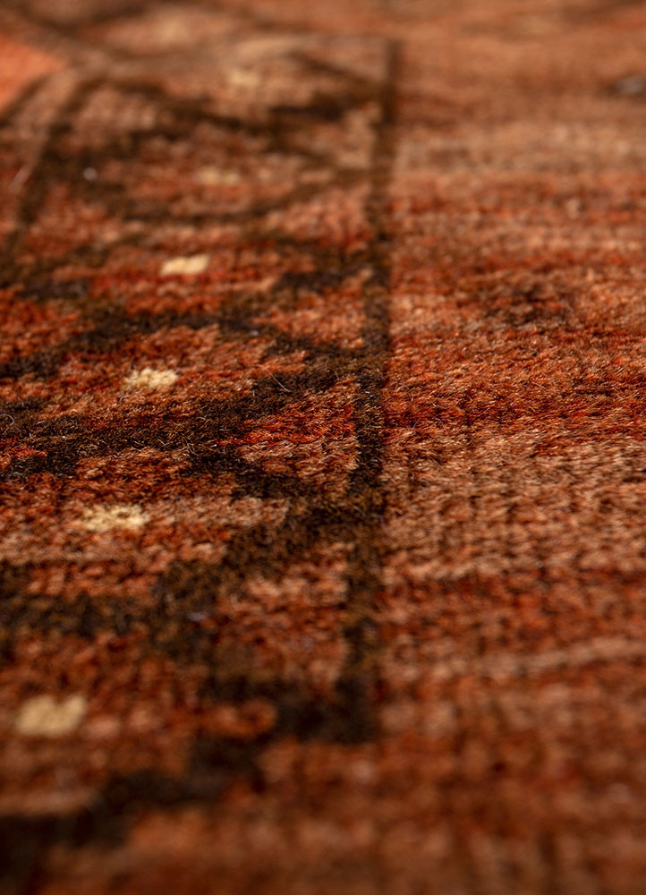kiaan red and orange wool hand knotted Rug - CloseUp kiaan red and orange wool hand knotted Rug - CloseUp
