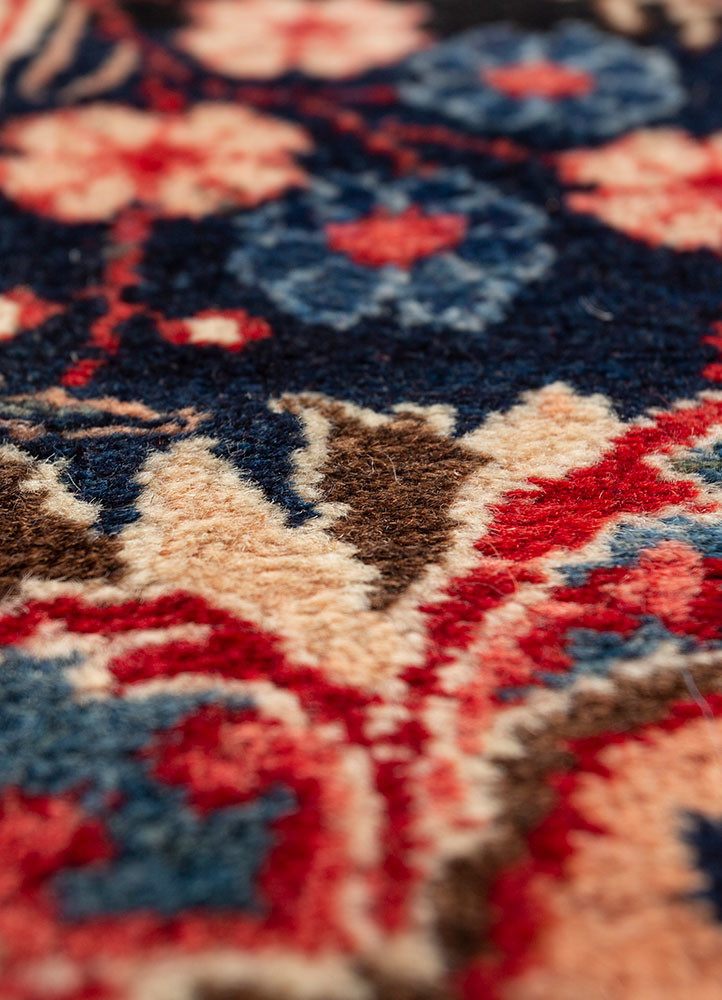 aalam red and orange wool hand knotted Rug - CloseUp aalam red and orange wool hand knotted Rug - CloseUp