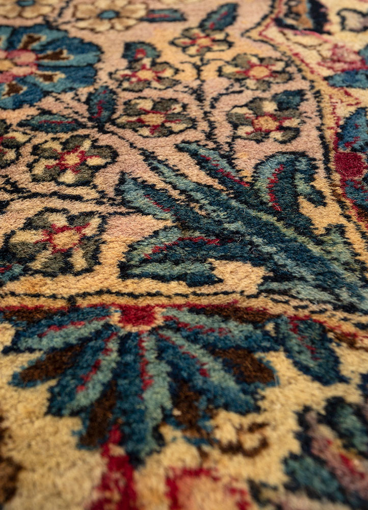 aalam blue wool hand knotted Rug - CloseUp aalam blue wool hand knotted Rug - CloseUp
