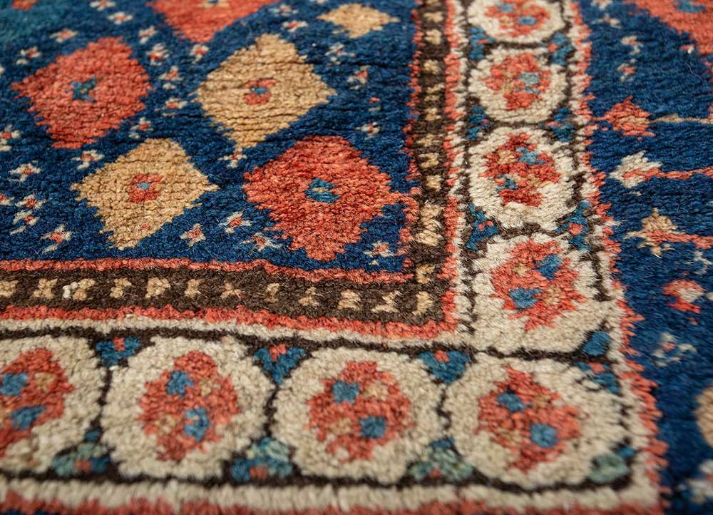 kiaan red and orange wool hand knotted Rug - CloseUp