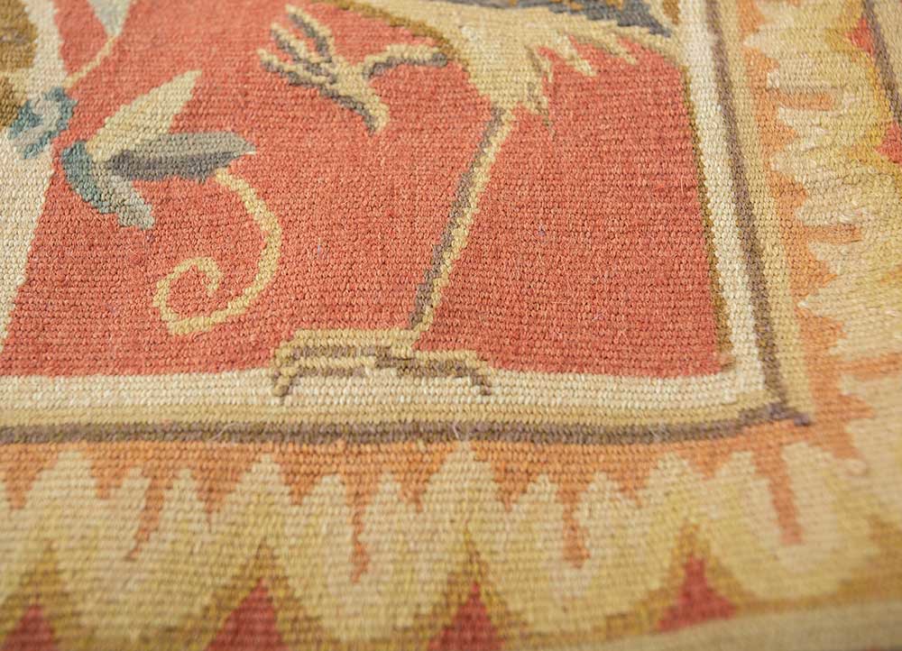 wall art red and orange wool flat weaves WALL ART & TAPESTRY - CloseUp