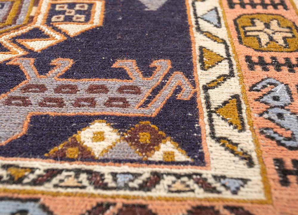 kiaan red and orange wool hand knotted Rug - CloseUp