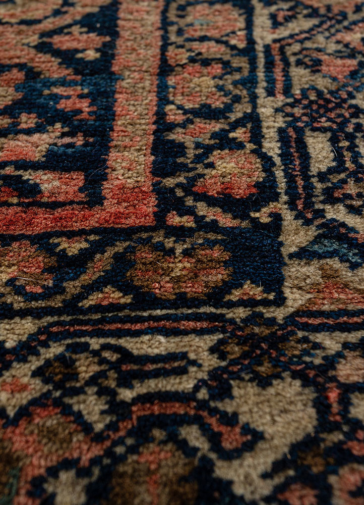 aalam blue wool hand knotted Rug - CloseUp aalam blue wool hand knotted Rug - CloseUp