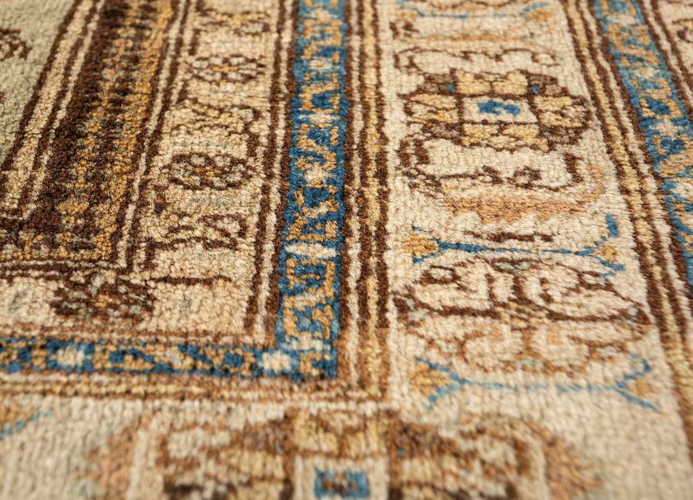 kiaan green wool hand knotted Rug - CloseUp