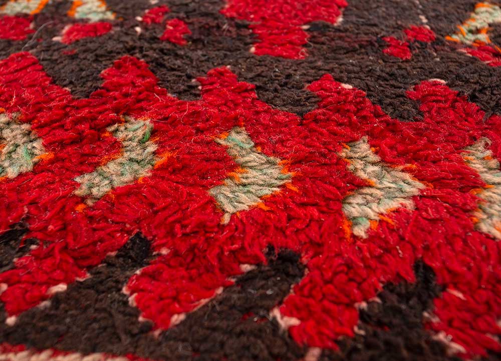 kiaan red and orange wool hand knotted Rug - CloseUp