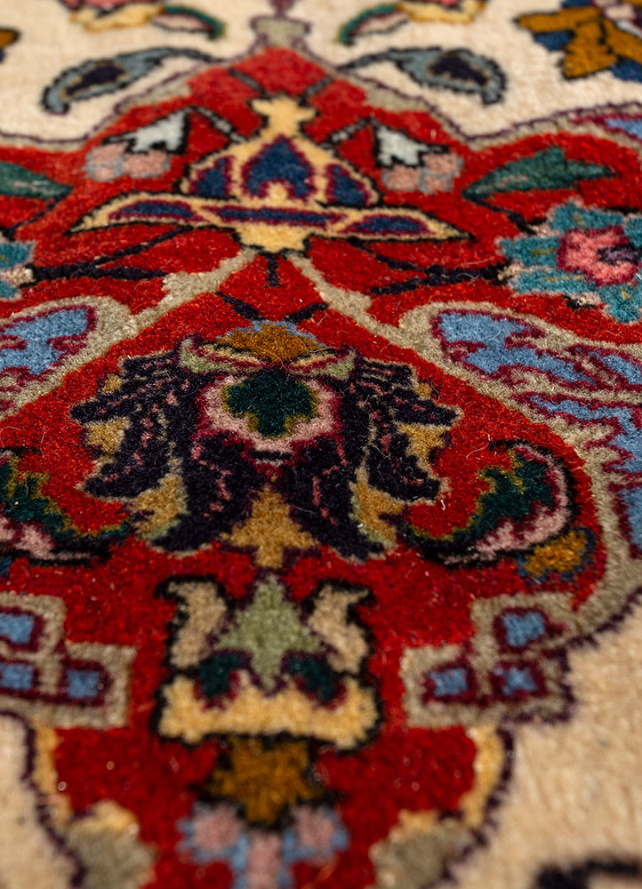 aalam gold wool and silk hand knotted Rug - CloseUp aalam gold wool and silk hand knotted Rug - CloseUp