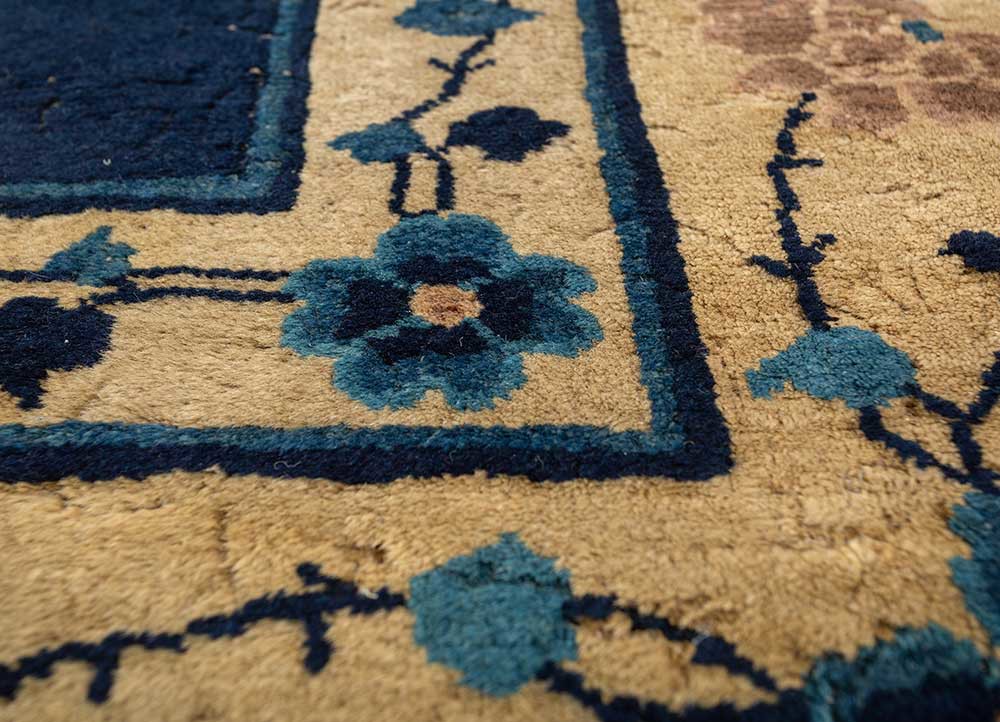 pechino blue wool hand knotted Rug - CloseUp pechino blue wool hand knotted Rug - CloseUp