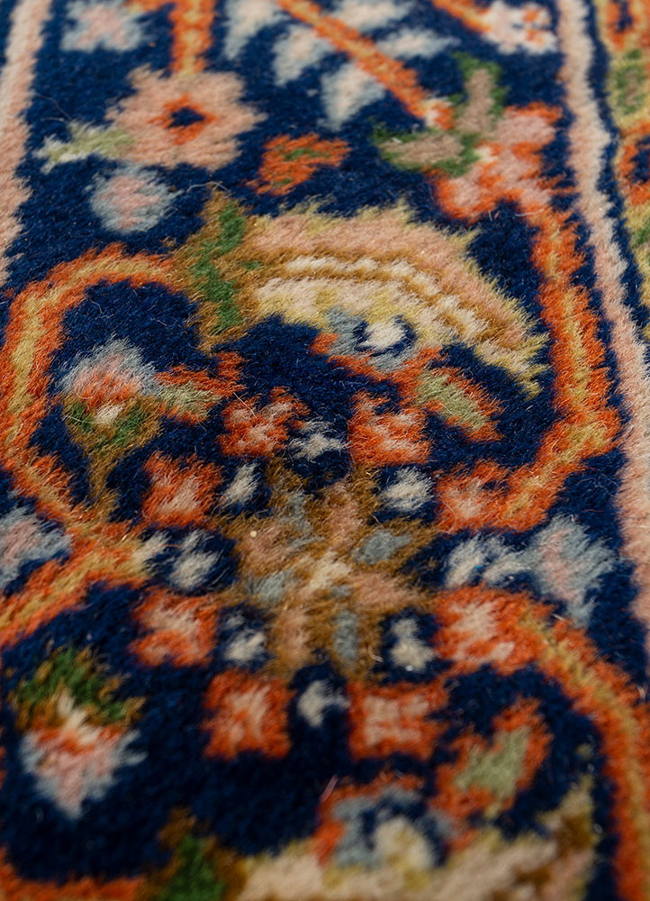 aalam blue wool hand knotted Rug - CloseUp aalam blue wool hand knotted Rug - CloseUp