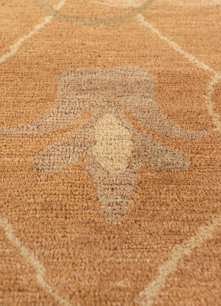aalam beige and brown wool hand knotted Rug - CloseUp aalam beige and brown wool hand knotted Rug - CloseUp