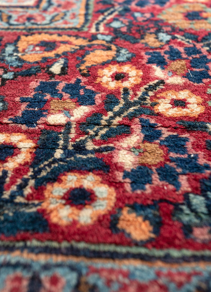 aalam blue wool hand knotted Rug - CloseUp aalam blue wool hand knotted Rug - CloseUp