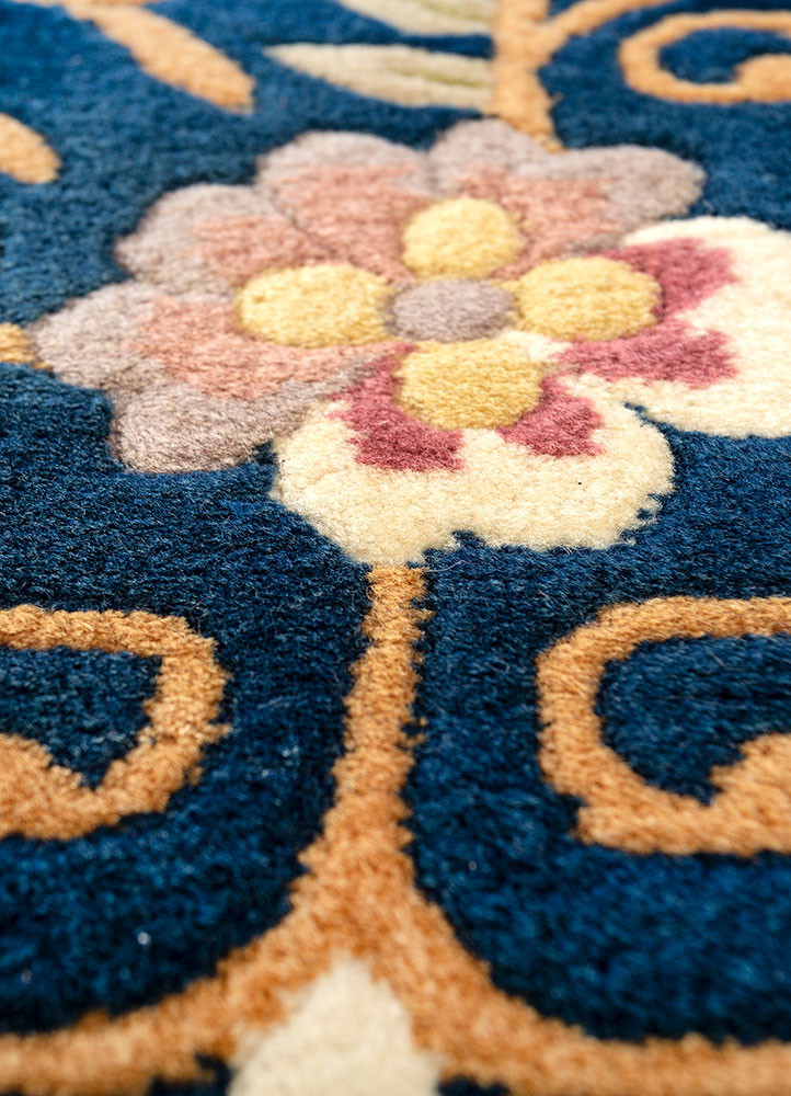 pechino red and orange wool hand knotted Rug - CloseUp pechino red and orange wool hand knotted Rug - CloseUp